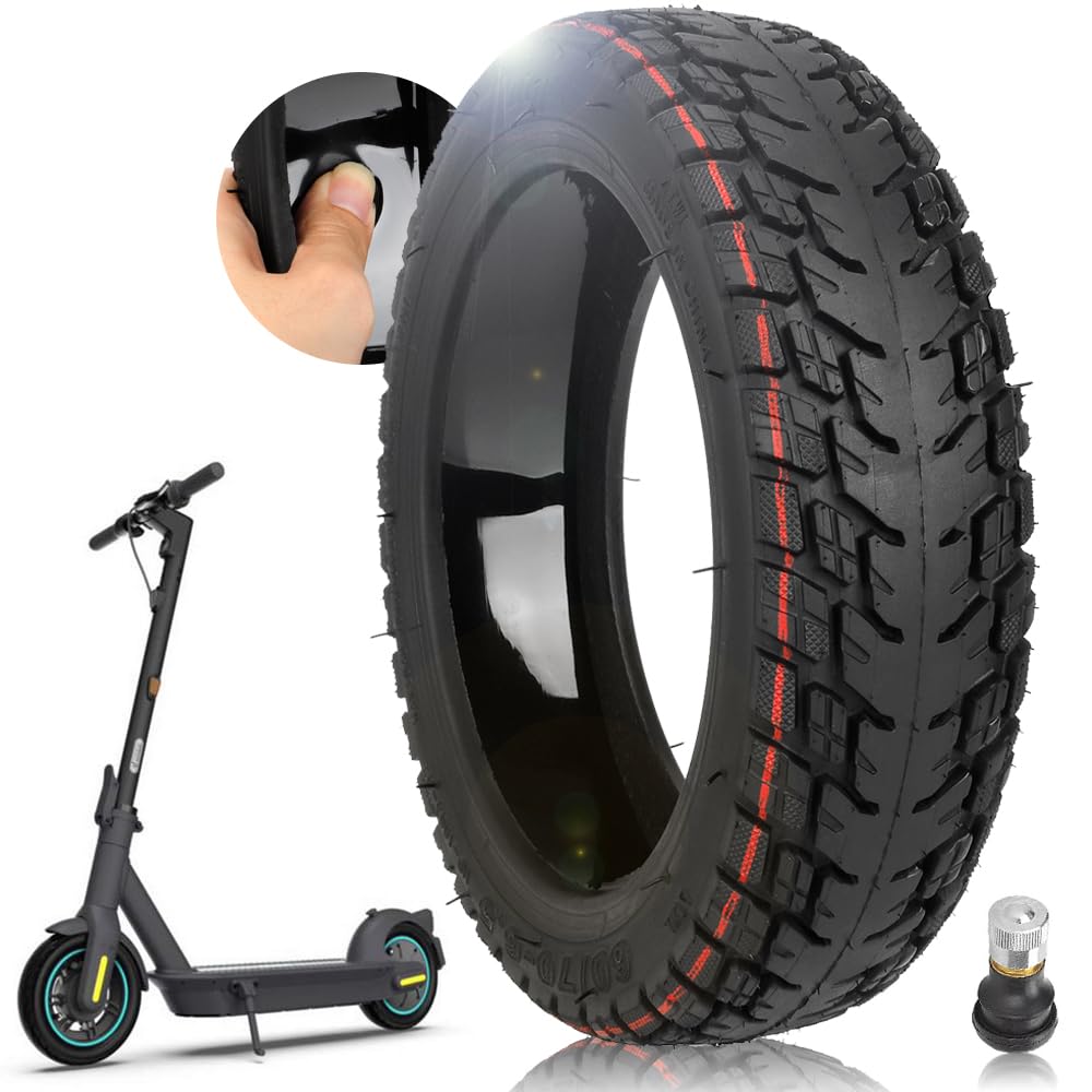 TREFAN 60/70-6.5 All Terrain Tubeless Reifen für Ninebot Max G30/G30D/G30D2 Elektroroller 10 Zoll Selbstreparierende Ersatzräder pannensicher (1 Stück) von TREFAN