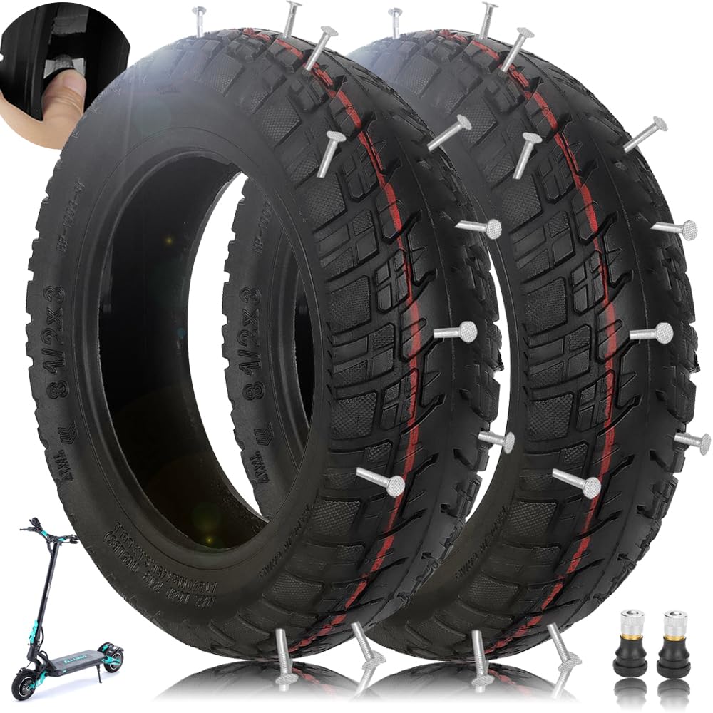 TREFAN 8,5 Zoll Offroad-Reifen selbstheilend 8,5 * 3 Tubeless Reifen für Zero 8/9/VSETT 8/9/9+/Inokim Light 2 Elektro-Scooter 8 1/2x3 pannensichere Ersatzräder (2 Stück) von TREFAN