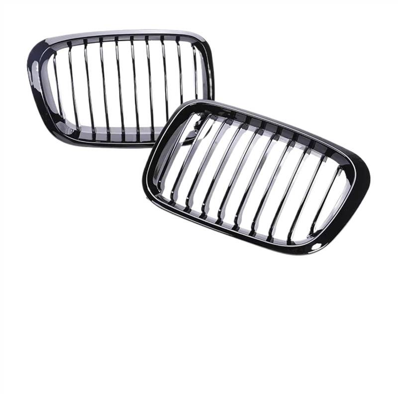 TREGOO Kühlergrill für Autos Kompatibel Mit 3er E46 Für Coupé-Limousine 1998 1999 2000 2001 Auto-Frontstoßstangengrill 2 Oder 4 Türen Einzel-Doppellamellen-Nieren-Renngrill(4 Single Gloss Black) von TREGOO