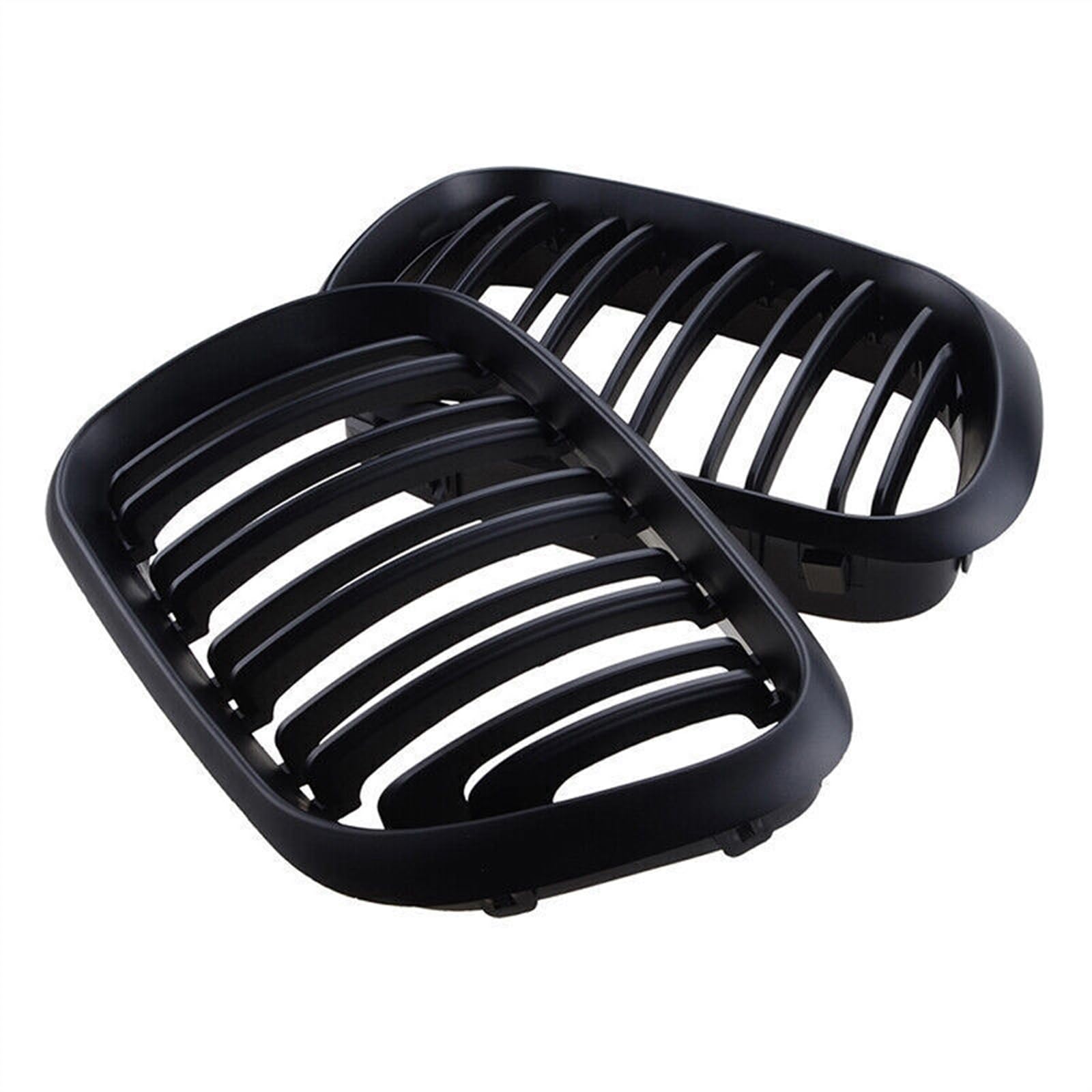 TREGOO Kühlergrill für Autos Kompatibel Mit X5 E53 1999 2000 2001 2002 2003. Auto-Frontnierengitter, Ansaughaube, Kühlergrillschutz, OEM: 51138250052, 51138250051(Double line) von TREGOO