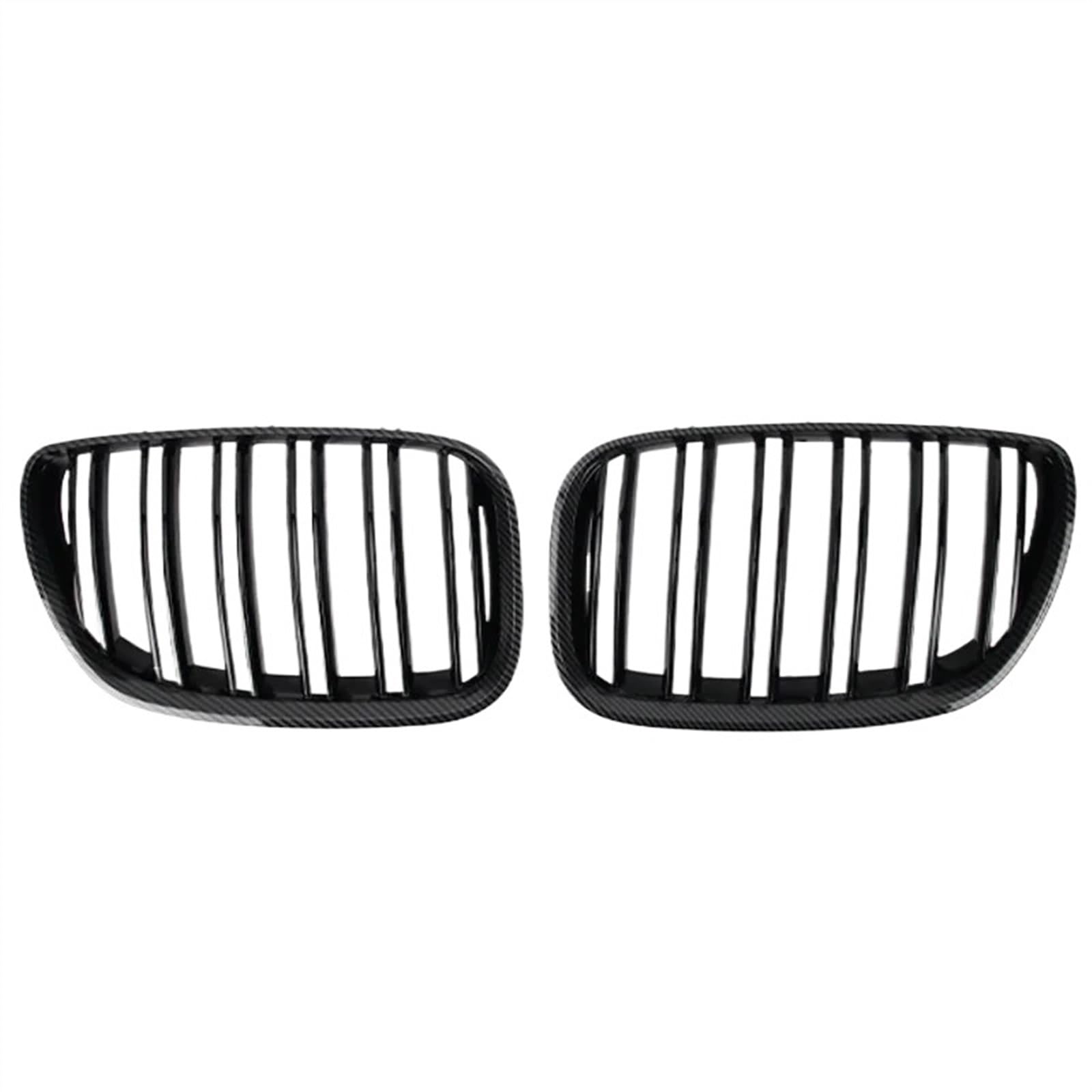 TREGOO Kühlergrill für Autos Kompatibel Mit X5 E53 2004 2005 2006 Auto-Frontnierengrill Doppellamellen-Motorhaubengrill Auto-Frontstoßstangengrill Autogrill-Zubehör(Carbon Fiber) von TREGOO