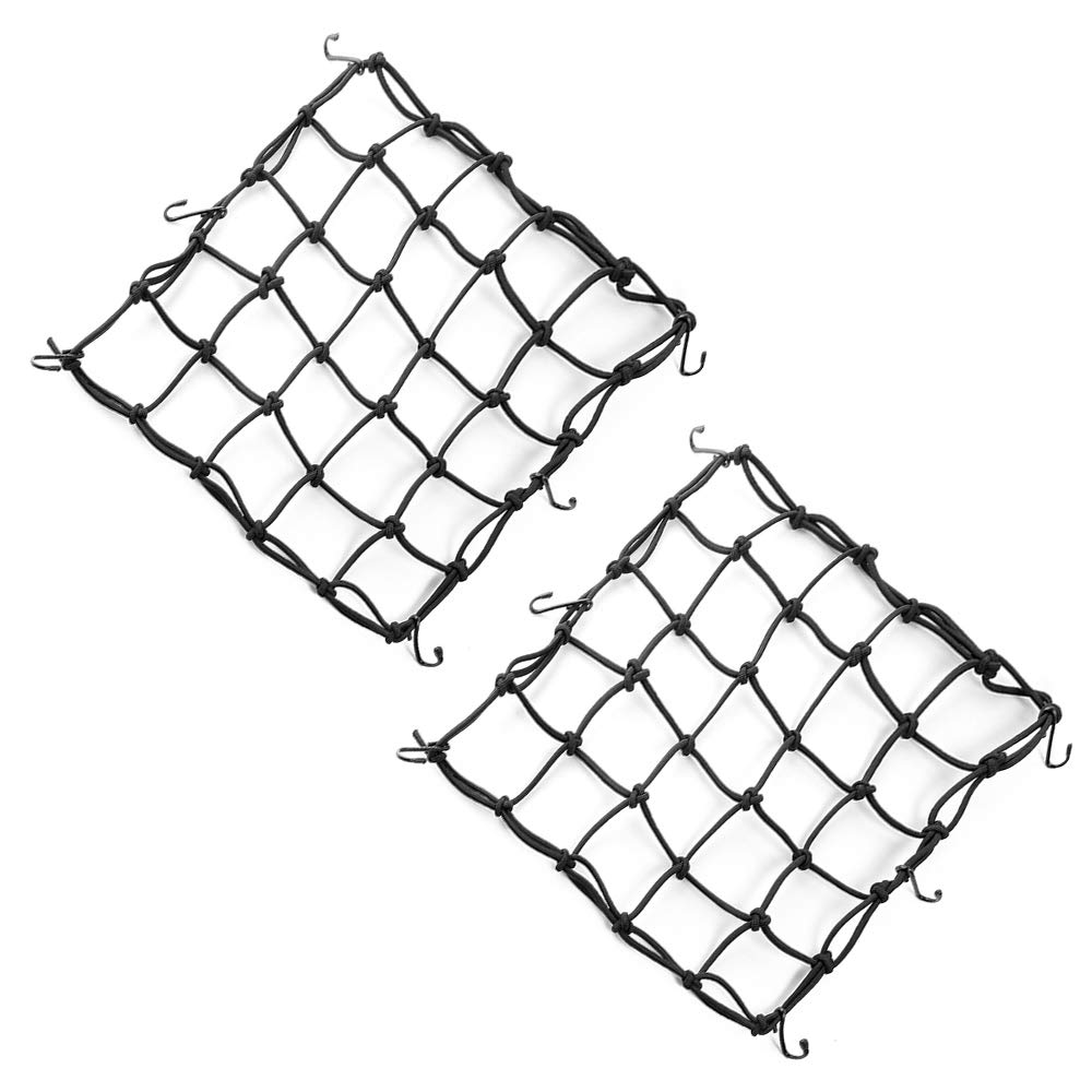 Gepäcknetz Motorrad - 2 Stück Fahrrad Netz Elastisch Sicherungsnetz Universal für Gepäck Helmnetz mit 6 Haken für Fahrrad Motorrad Roller ATV von TREONK