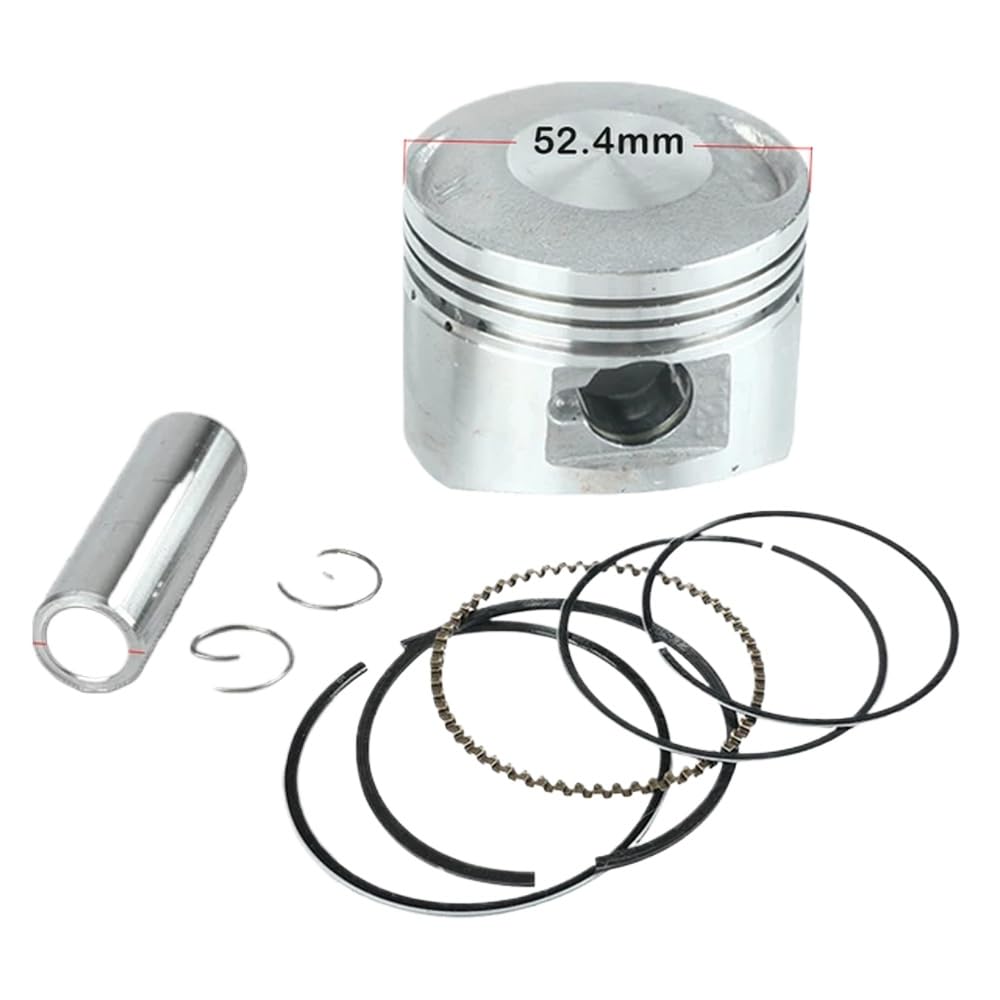 52,4 mm Kolben 14 mm Stiftkolbensatz Kompatibel mit Lifan 125 cc, kompatibel mit Luft- und Ölkühlung, horizontalen Motoren, Dirt Pit Bike, ATV, Quad-Teilen von TREUQM