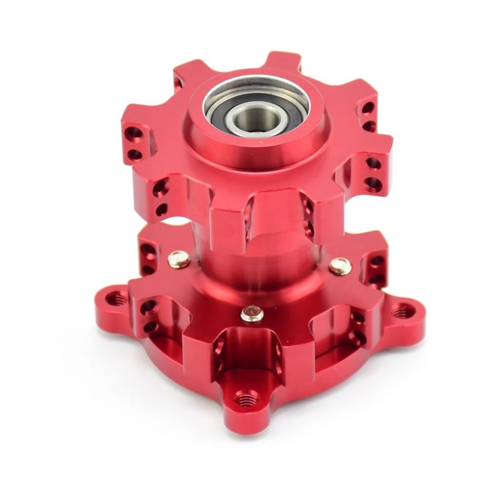 CNC Aluminium 15 mm Felgennabe Radachsloch kompatibel mit 14 17 Zoll Dirt Pit Bike Motocross Radreifen(Red) von TREUQM