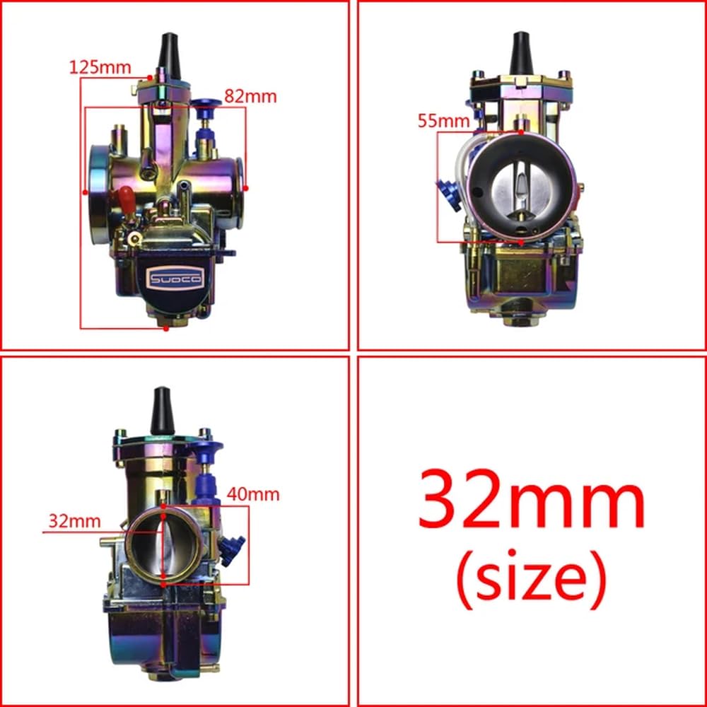 Farbenfroher Universal-Vergaser PWK 24 26 28 30 32 34 mm, kompatibel mit PWK Power Jet für 2- und 4-Takt-Motoren(WCK-PWK32mm) von TREUQM