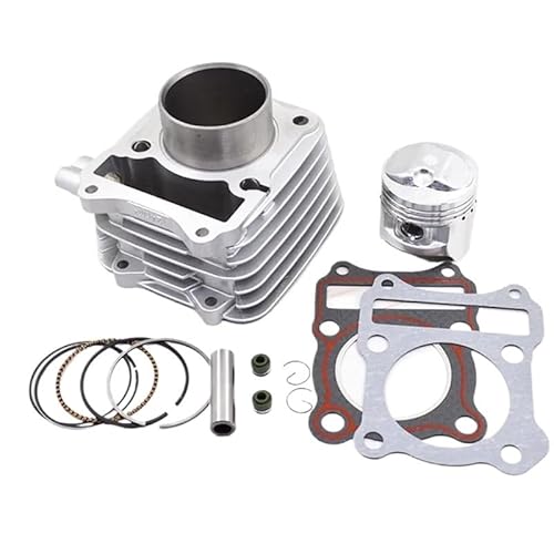 Kompatibel mit GN125 125cc 150cc STD 57mm Big Bore 62mm Motorrad Zylinderkolbendichtung Rebuild Kit(125cc Silver Barrel) von TREUQM