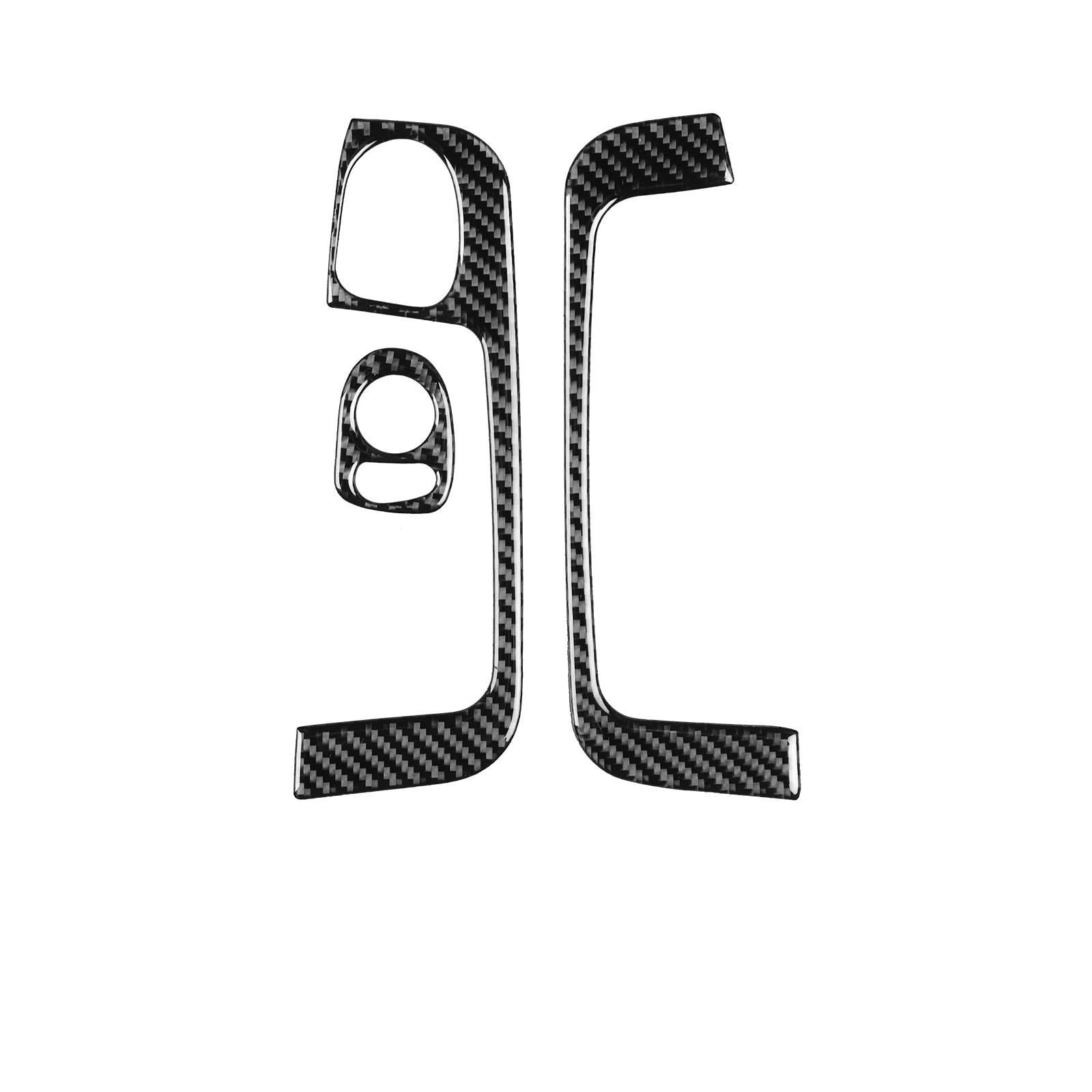 Zierleisten abdecken 3 Stück Kohlefaserglas-Schalttafelabdeckung Zieraufkleber Autoinnenleisten Für FIAT 500 2012-2015 Autozubehör(LHD) von TRFBD
