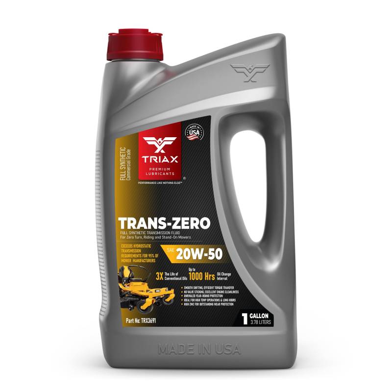 TRIAX Trans Zero 20W-50 Vollsynthetisches Hydrostatisches Getriebeöl für Zero-Turn Mäher, Rasenmäher, Aufsitzmäher, Cub Cadet. Getriebe-, Hydraulik- und Achsenöl (1 Gallon) von TRIAX