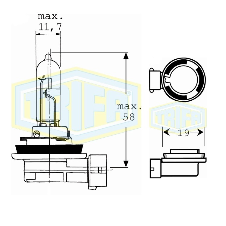 GL?HLAMPE H9 12V 65W von TRIFA LAMPS