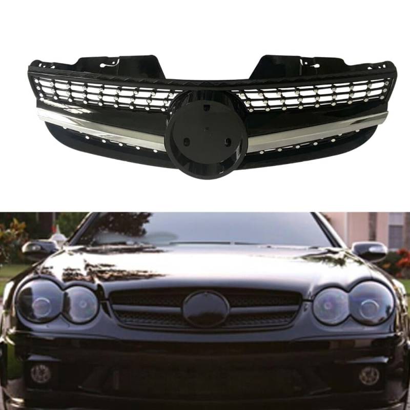 TRISAR Frontgrill kompatibel, für Benz R230 SL Class SL500 SL550 SL600 2007-2009 Auto Obere Stoßstange Haube Auto Kühlergitter von TRISAR