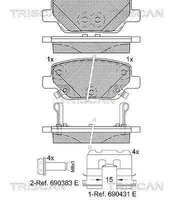 Triscan Bremsbeläge hinten (Satz) [Hersteller-Nr. 811015075] für Fiat von TRISCAN