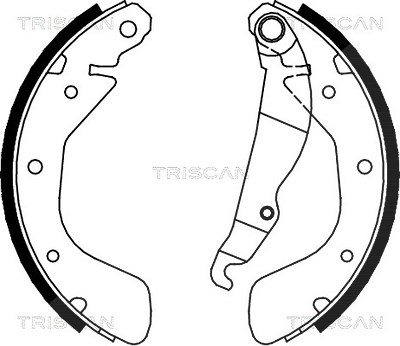 Triscan Bremsbackensatz Trommelbremse Hinterachse [Hersteller-Nr. 810024540] für Opel, Gm Korea, Chevrolet von TRISCAN