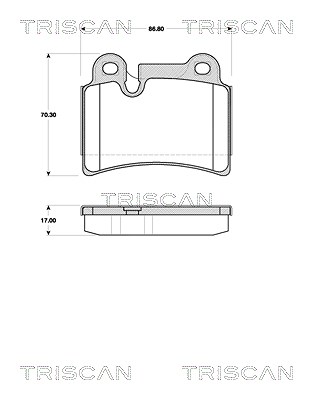 Triscan Bremsbeläge hinten (Satz) [Hersteller-Nr. 811029067] für VW von TRISCAN