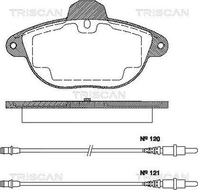 Triscan Bremsbeläge vorne (Satz) mit VWK [Hersteller-Nr. 811038003] für Citroën von TRISCAN