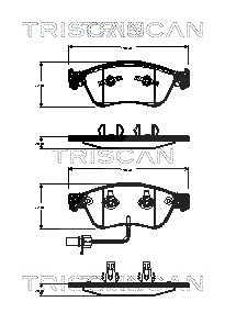 Triscan Bremsbelagsatz, Scheibenbremse [Hersteller-Nr. 811029068] für Audi, VW von TRISCAN