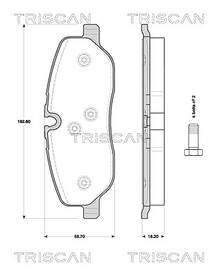 Triscan Bremsbeläge vorne (Satz) [Hersteller-Nr. 811017025] für Land Rover von TRISCAN