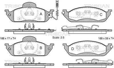 Triscan Bremsbelagsatz, Scheibenbremse [Hersteller-Nr. 811023028] für Mercedes-Benz von TRISCAN