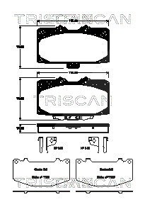 Triscan Bremsbelagsatz, Scheibenbremse [Hersteller-Nr. 811068181] für Subaru von TRISCAN