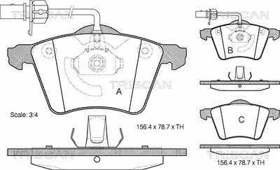 Triscan Bremsbelagsatz, Scheibenbremse [Hersteller-Nr. 811029026] für VW von TRISCAN