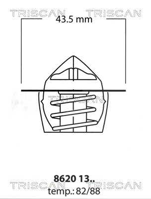 Triscan Thermostat, Kühlmittel [Hersteller-Nr. 86201388] für Chevrolet, Citroën, Peugeot von TRISCAN