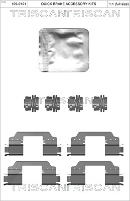 Triscan Zubehörsatz, Scheibenbremsbelag [Hersteller-Nr. 8105161623] für Ford, Opel von TRISCAN