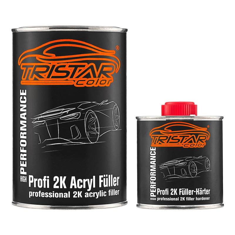 TRISTARcolor 2K High Solid Füller Set/Grundierung für Autolack schwarz - 1,3 kg Epoxyfüller & Härter von TRISTARcolor