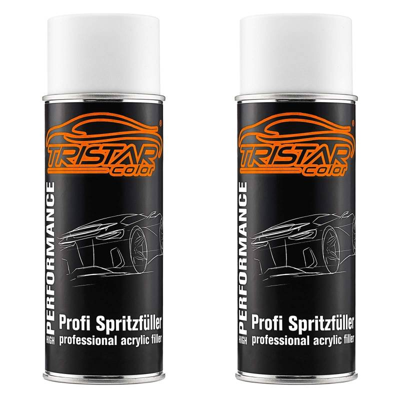 TRISTARcolor Füller Spritzfüller Haftgrund Grundierung Spritzspachtel für Autolack weiß 2 x Spraydose 400 ml von TRISTARcolor