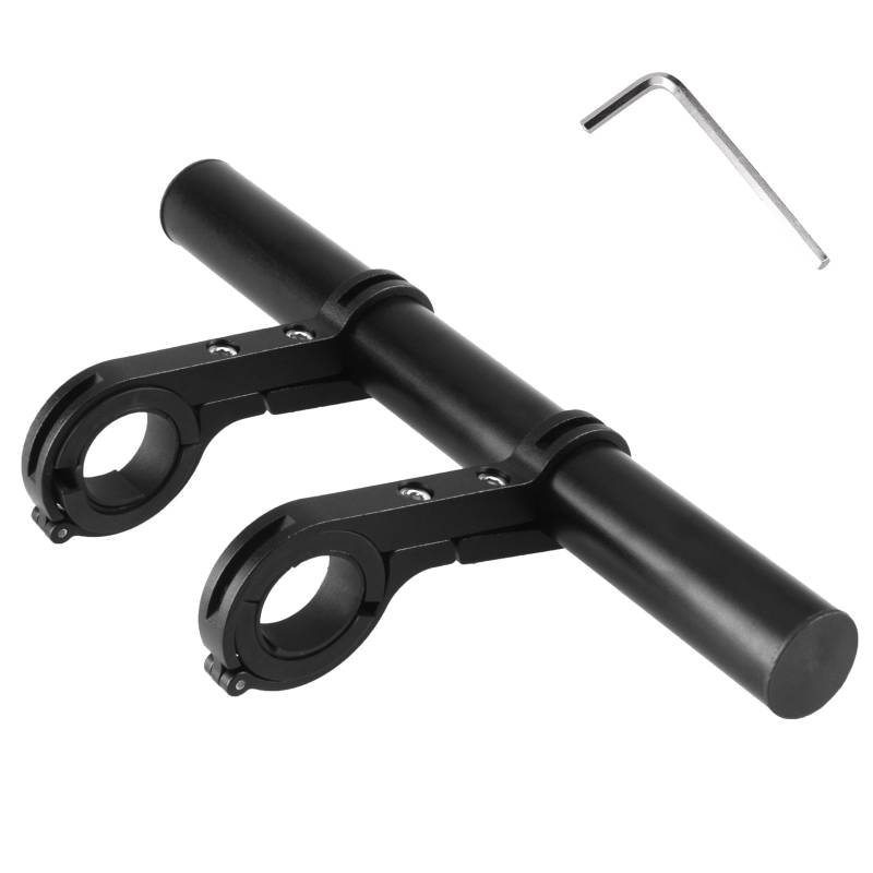 TRIWONDER Fahrrad Lenker Erweiterung, Lenkererweiterung, Doppel/Einzel Fahrradlenker Extender Halterung für 25-34mm Lenker, GPS, Sport Kamera, Taschenlampe, Smartphones (Doppelklemme - 20cm) von TRIWONDER