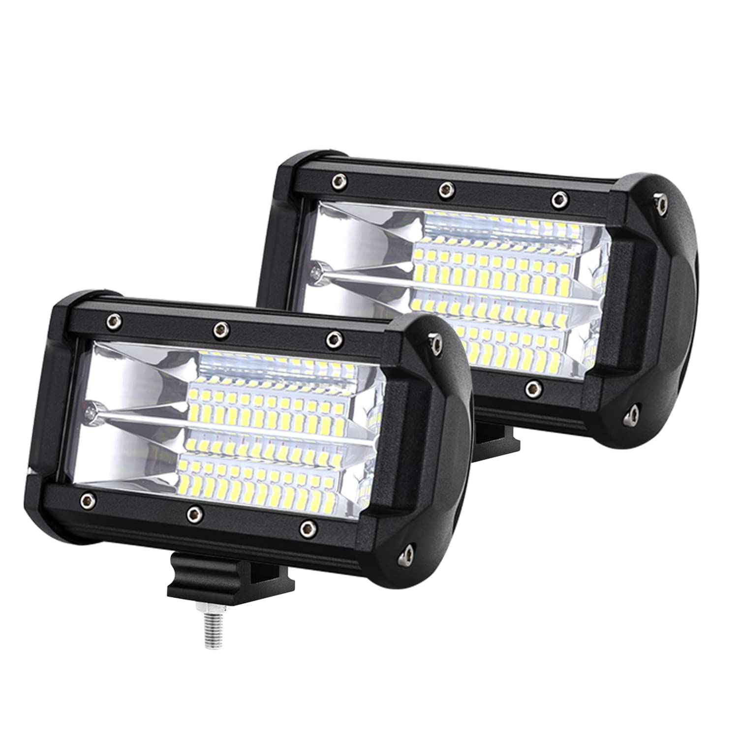 TRMLBE LED Arbeitsscheinwerfer 10-30V LED Zusatzscheinwerfer Scheinwerfer IP67 Wasserdicht Reflektor Flutlicht Offroad Rückfahrscheinwerfer für SUV, UTV, ATV, Traktor (2 * 72W) von TRMLBE