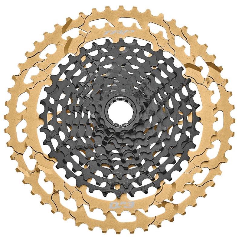 TRP CS-M9050-12 EVO Cassette - 12-Speed, 10-52t, MicroSpline Compatible, Black/Gold von TRP