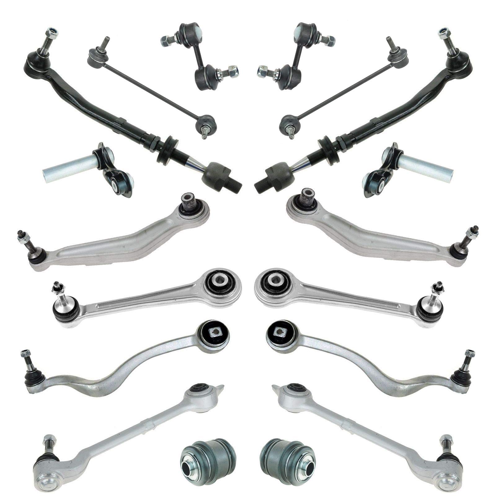 TRQ Lenkung vorne und hinten Lenkung & Aufhängung Kit Kugelgelenk Querlenker mit Kugelgelenk Aufhängung Integral Link Sway Bar Stabilisator Link Spurstange Montage Kompatibel mit BMW von TRQ