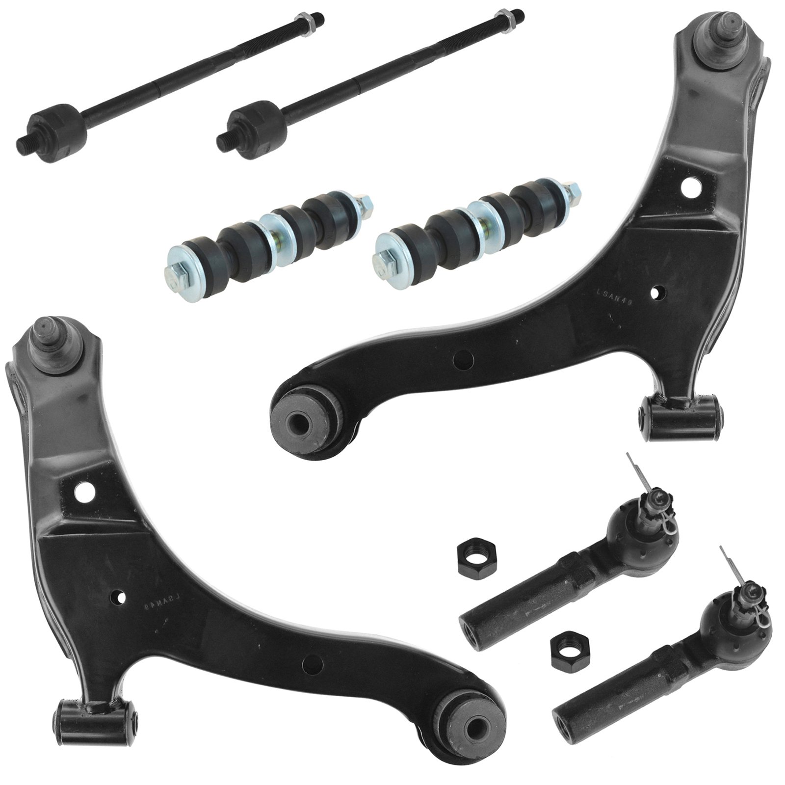 TRQ Vorderlenkung & Aufhängungs-Set, Querlenker mit Kugelgelenk, Querlenker, Stabilisator, Spurstange, kompatibel mit Chrysler PT Cruiser 2000-2005 Dodge Neon von TRQ