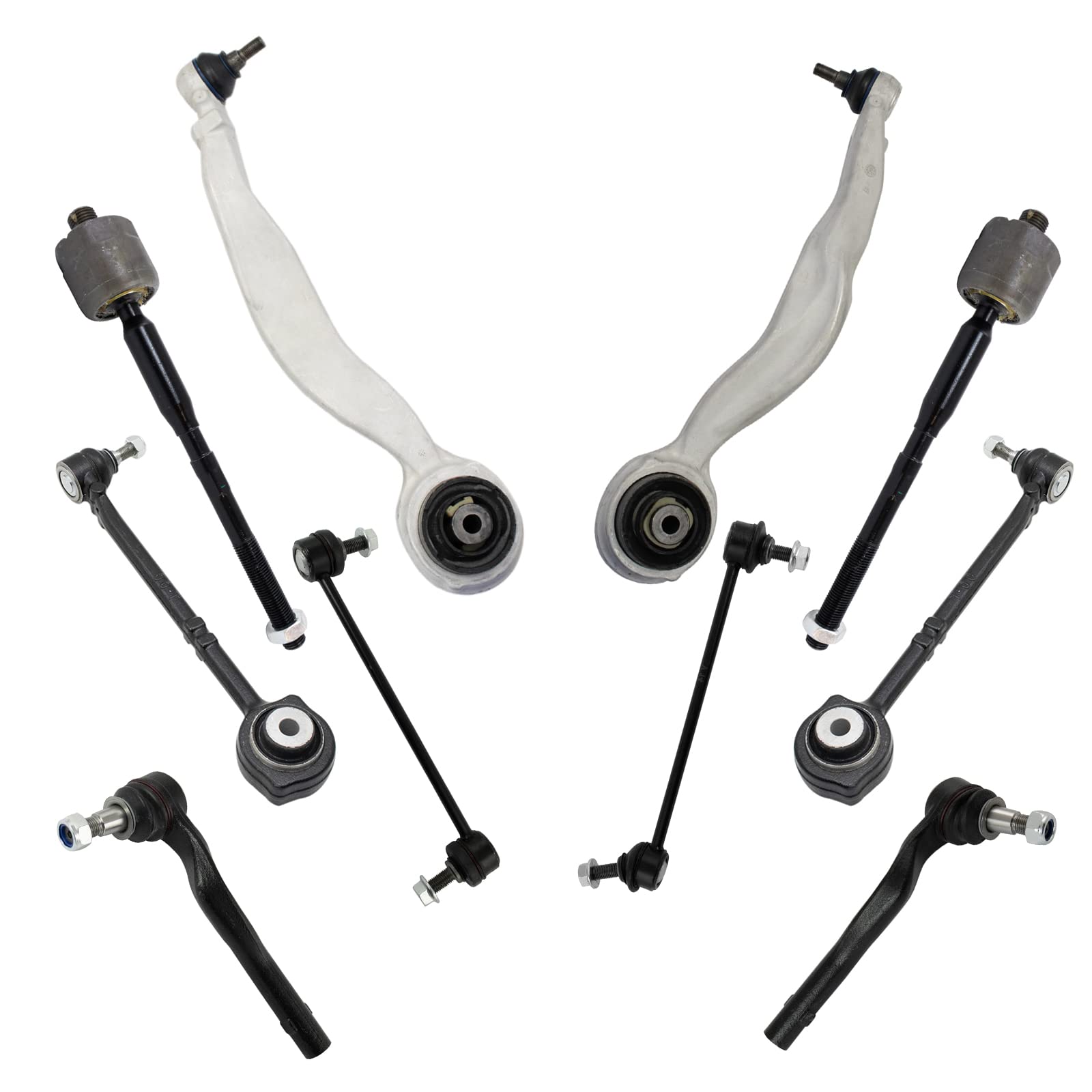 TRQ Vorderlenkung & Aufhängungs-Set, Querlenker mit Kugelgelenk, Querlenker, Stabilisator, Spurstange, kompatibel mit Mercedes-Benz E350 E550 2010–2011 von TRQ