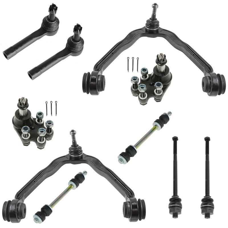 TRQ Vorderlenkung & Aufhängungssatz Kugelgelenk Querlenker mit Kugelgelenk Sway Bar Stabilisator Link Spurstange Kompatibel mit Chevrolet GMC von TRQ