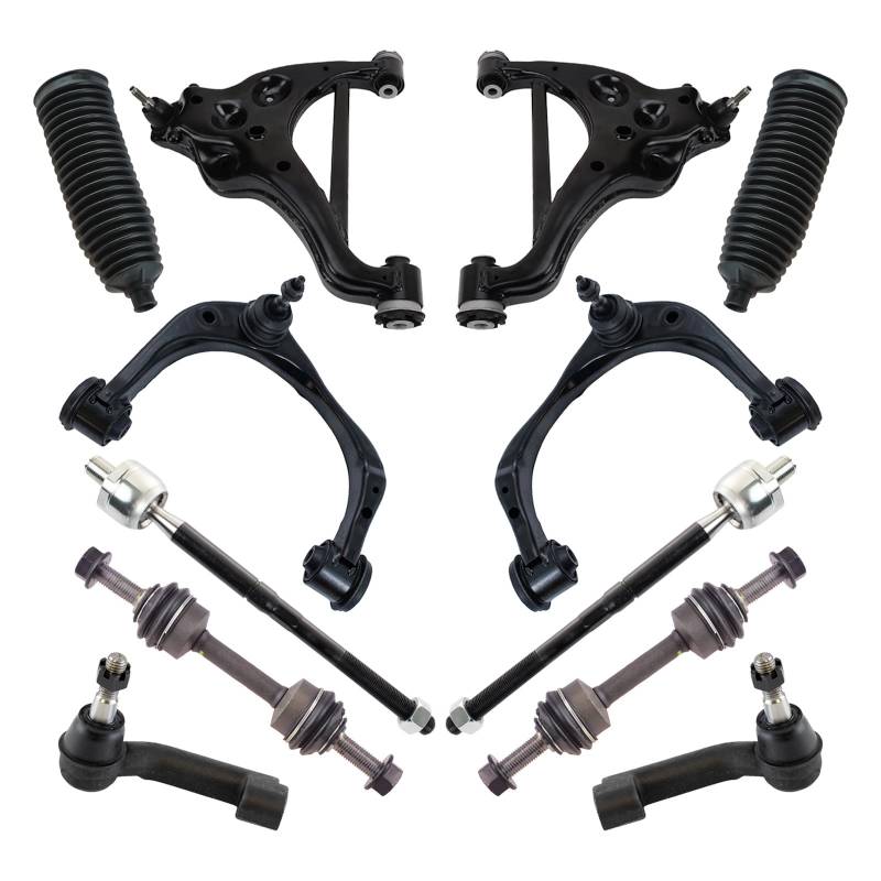 TRQ Vorderlenkung & Aufhängungssatz Querlenker mit Kugelgelenk Lenkstange & Ritzel Balg Sway Bar Stabilisator Link Spurstange Kompatibel mit Ford F-150 2015–2020 von TRQ