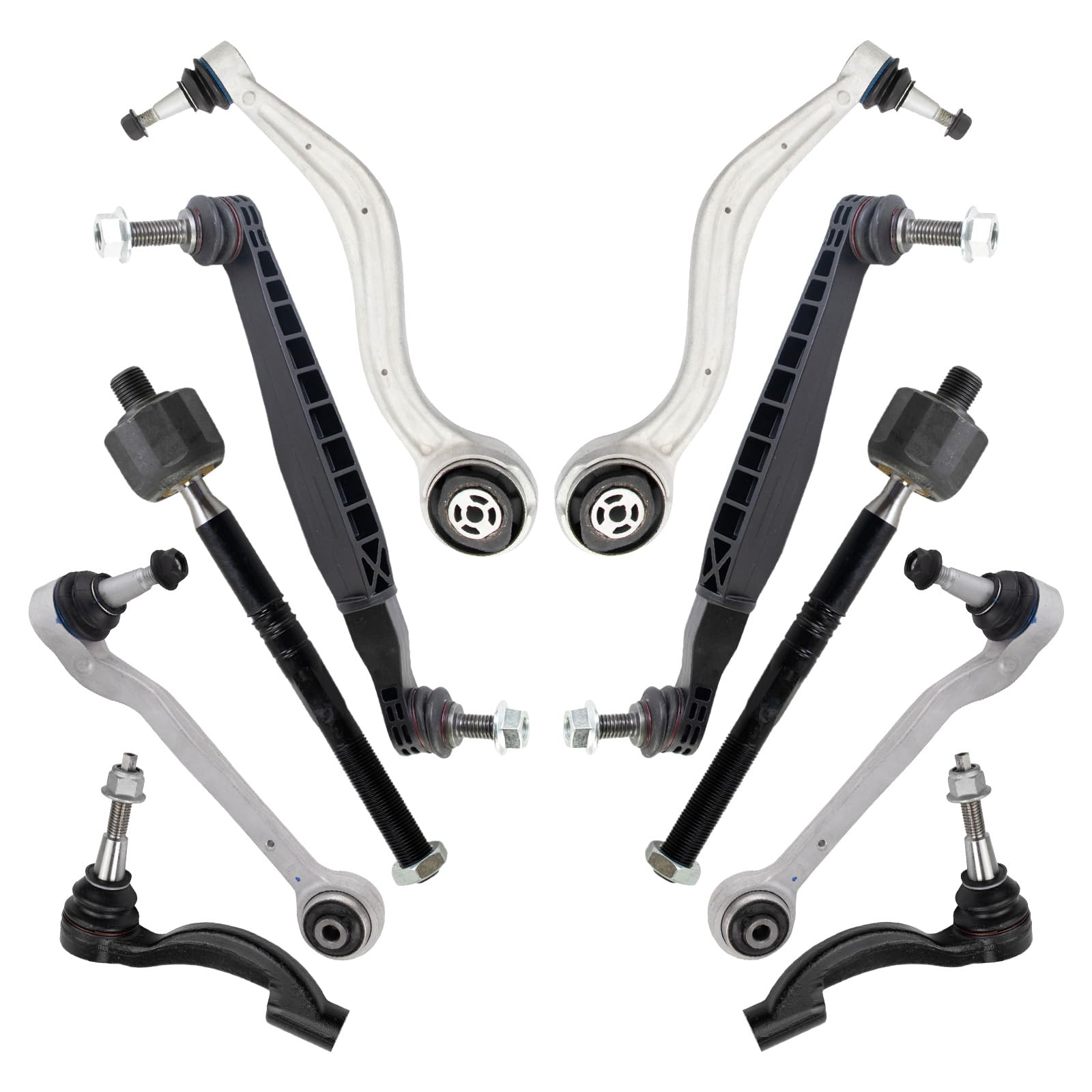 TRQ Vorderlenkung & Aufhängungssatz Querlenker mit Kugelgelenk Sway Bar Stabilisator Link Spurstange Kompatibel mit 2013–2019 Cadillac ATS von TRQ