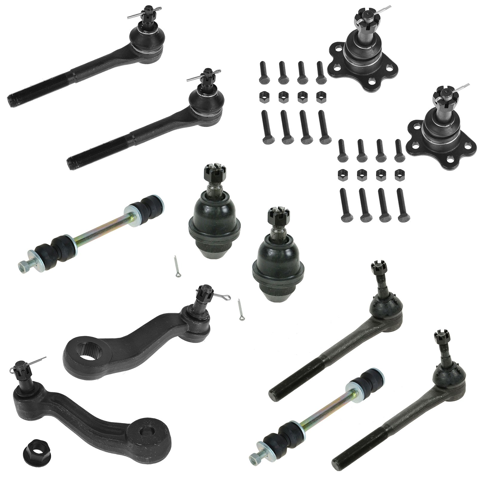 TRQ Vorderlenkungs- und Aufhängungs-Set, Kugelgelenk, Spannarm, Lenkstange, Stabilisator, Verbindungsstange, kompatibel mit Chevrolet K1500 K1500 Suburban 1995–2000 K2500 Tahoe GMC von TRQ