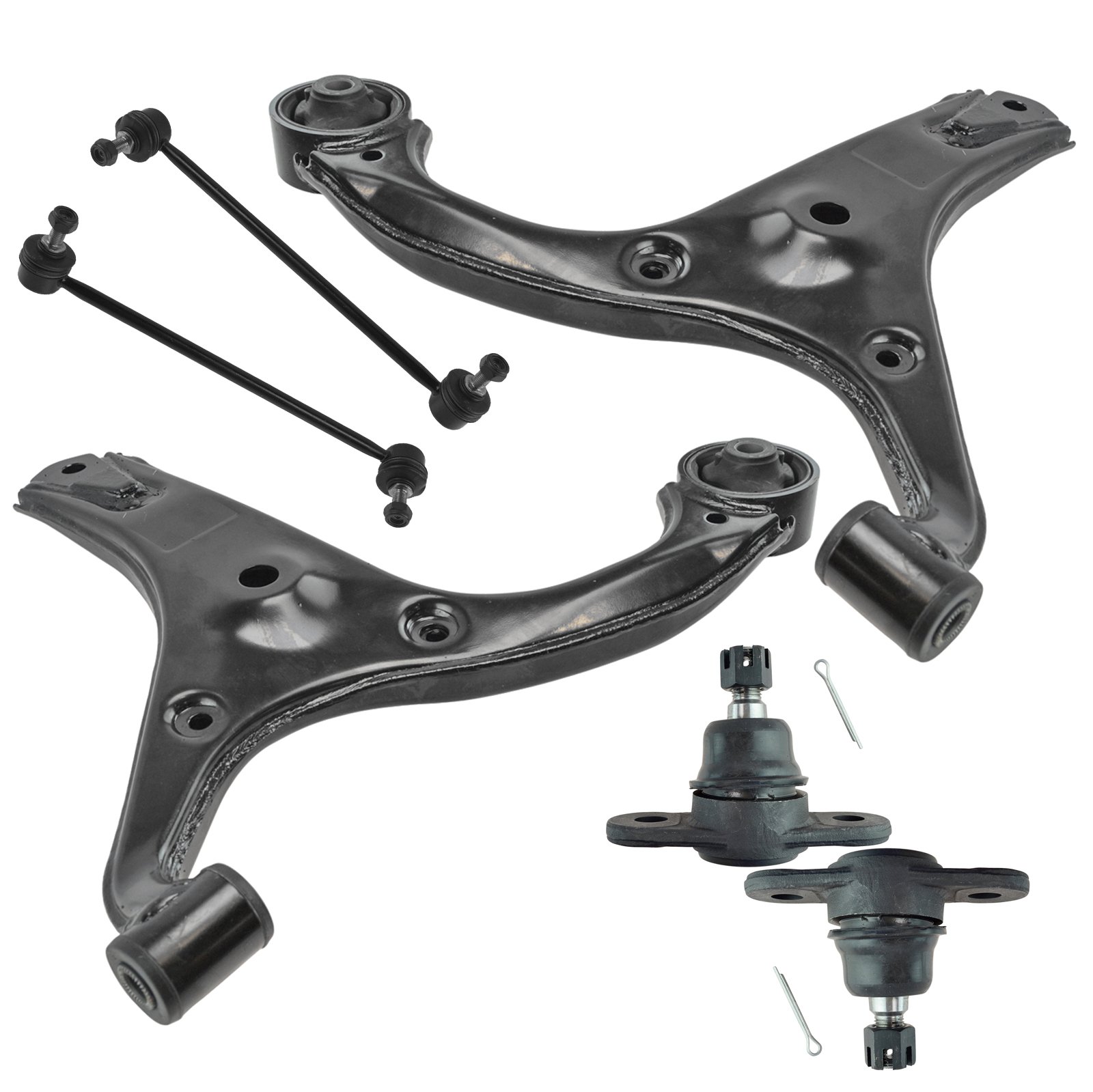 TRQ Vorderradaufhängungssatz Kugelgelenk Querlenker Querlenker Stabilisator Link kompatibel mit Hyundai Accent Kia Rio Rio5 2006–2011 von TRQ