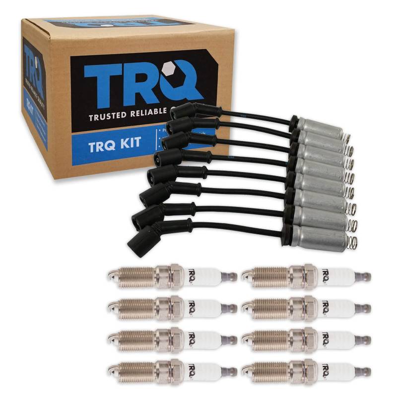 TRQ Zündset Zündkerzen Zündkerzen Draht-Set kompatibel mit 15-21 Cadillac 14-21 Chevrolet 14-20 GMC von TRQ