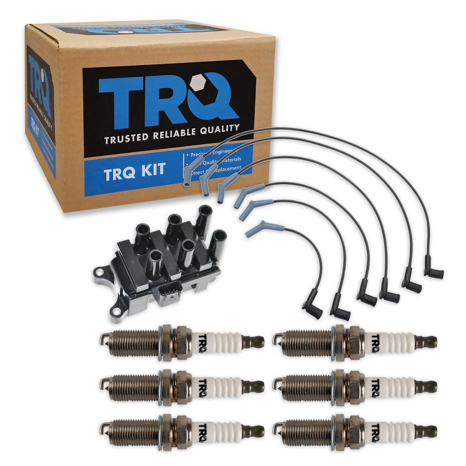 TRQ Zündset Zündspule Zündkerzen Zündkerzen Draht-Set kompatibel mit 2001-2007 Ford Taurus 2001-2005 Mercury Sable von TRQ