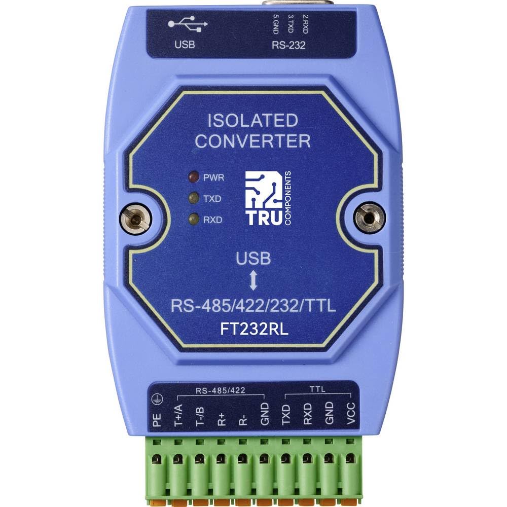 TRU Components TC-12626056 TC-E810-U15 Seriell Umsetzer USB, RS-422, RS-485, D-SUB9 3.3 V, 5 V 1 St. von TRU Components