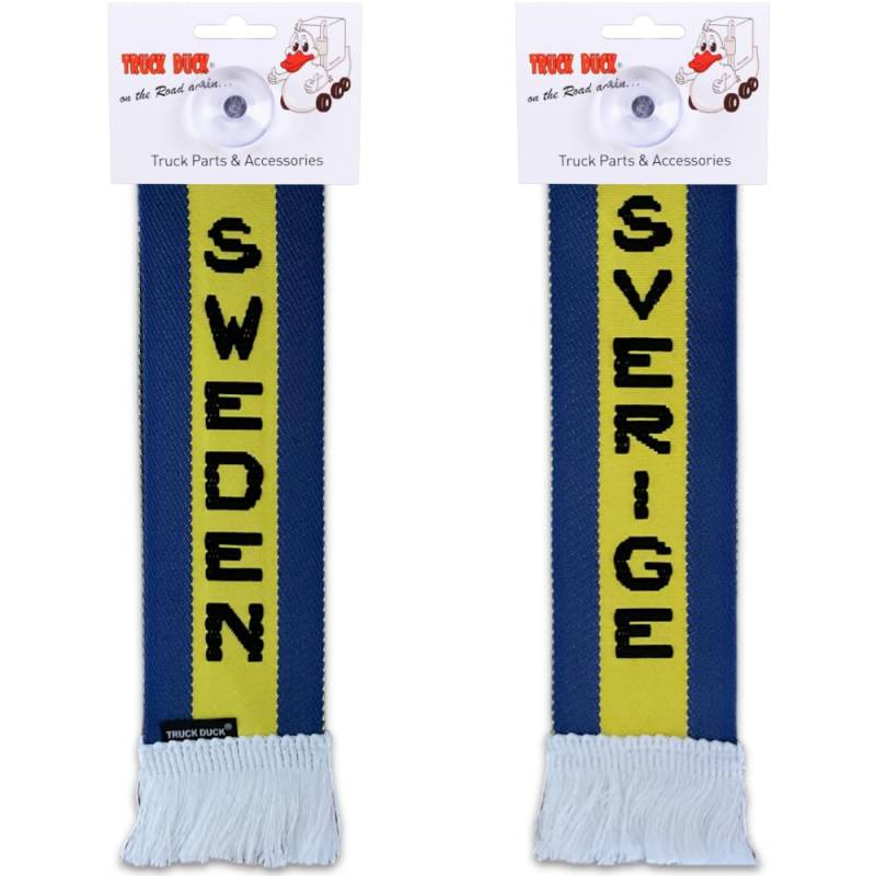 TRUCK DUCK® LKW Auto Minischal Schweden Sweden Trucker Mini Schal Wimpel Flagge Fahne Saugnapf Spiegel Deko von TRUCK DUCK