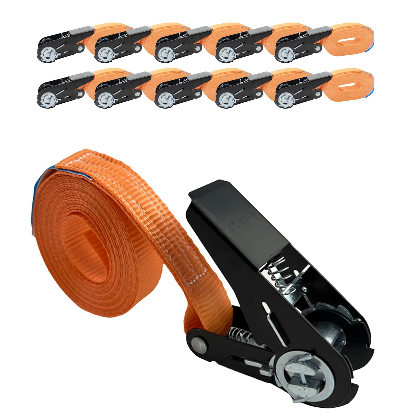 10X TRUTZHOLM Ratschen Spanngurt Gurt Zurrgurt Ratsche Orange 1tlg 4m | 0,8t | 800 kg von TRUTZHOLM