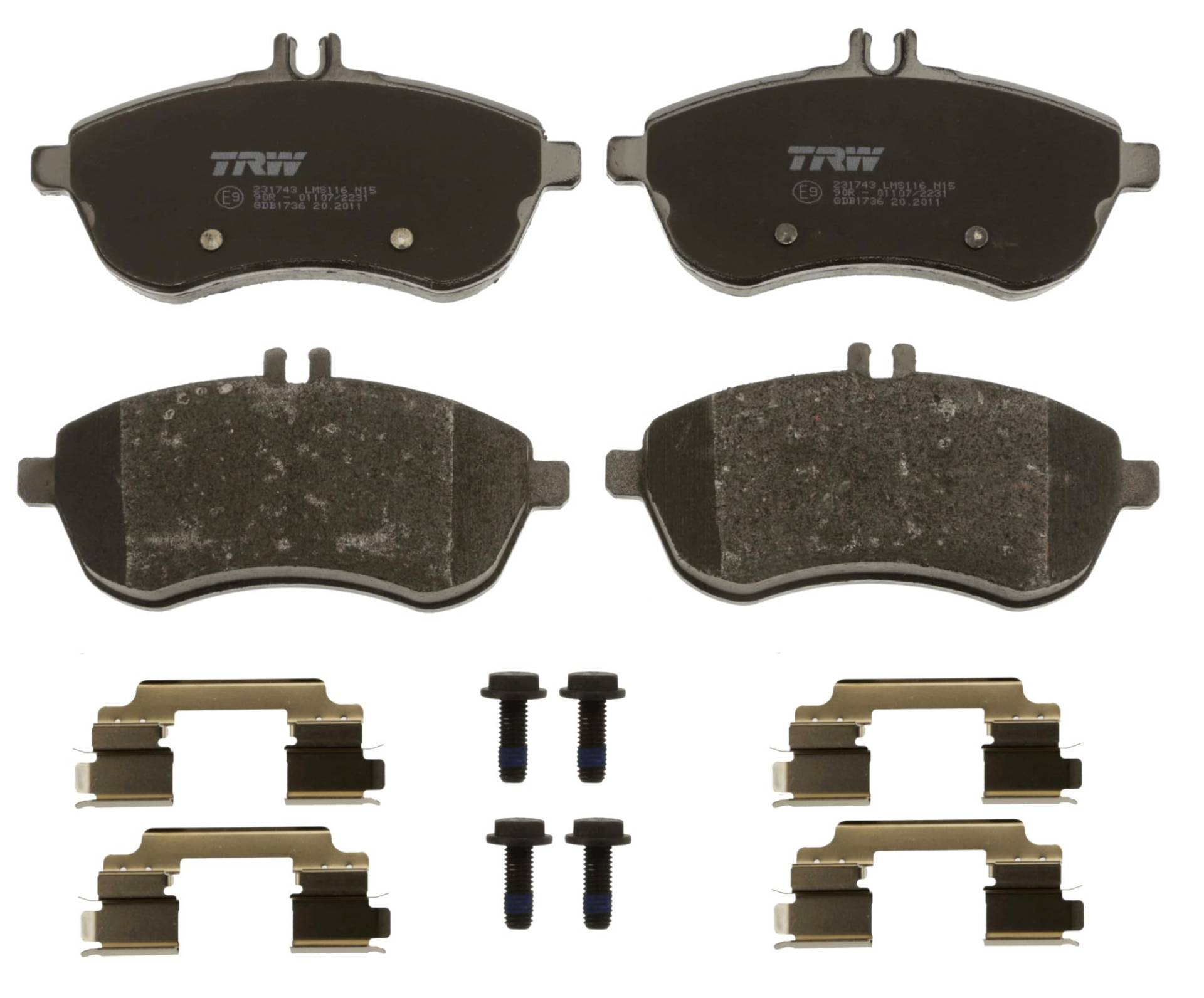TRW GDB1736 Bremsbelagsatz 4-Teilig für Mercedes-Benz C-Klasse T-Model (S204) 2007-2014 Vorderachse und Andere Fahrzeuge von TRW