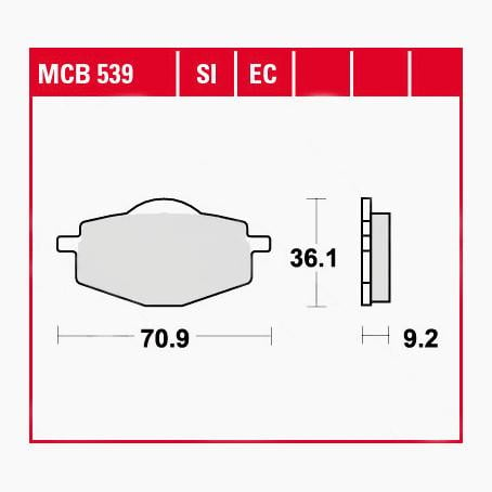 TRW Lucas Bremsbeläge Sintermetall Offroad MCB539SI 70,9x36,1x9,2mm von TRW Lucas