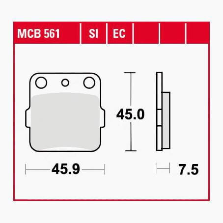 TRW Lucas Bremsbeläge Sintermetall Offroad MCB561SI 45,9x45x7,5mm von TRW Lucas