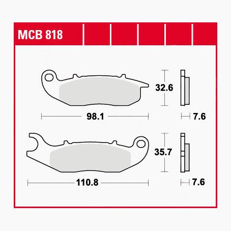 TRW Lucas Bremsbeläge Sintermetall Offroad MCB818SI 98,1/110,8x32,6/35 von TRW Lucas