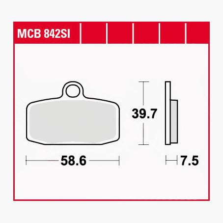 TRW Lucas Bremsbeläge Sintermetall Offroad MCB842SI 58,6x39,7x7,5mm von TRW Lucas