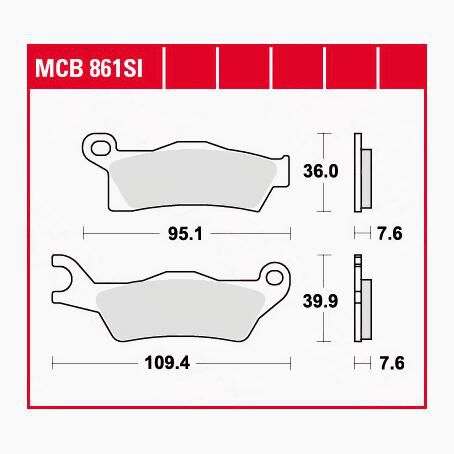 TRW Lucas Bremsbeläge Sintermetall Offroad MCB861SI 95,1/109,4x36/39,9 von TRW Lucas