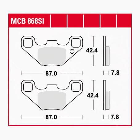 TRW Lucas Bremsbeläge Sintermetall Offroad MCB868SI 87x42,4x7,8mm von TRW Lucas